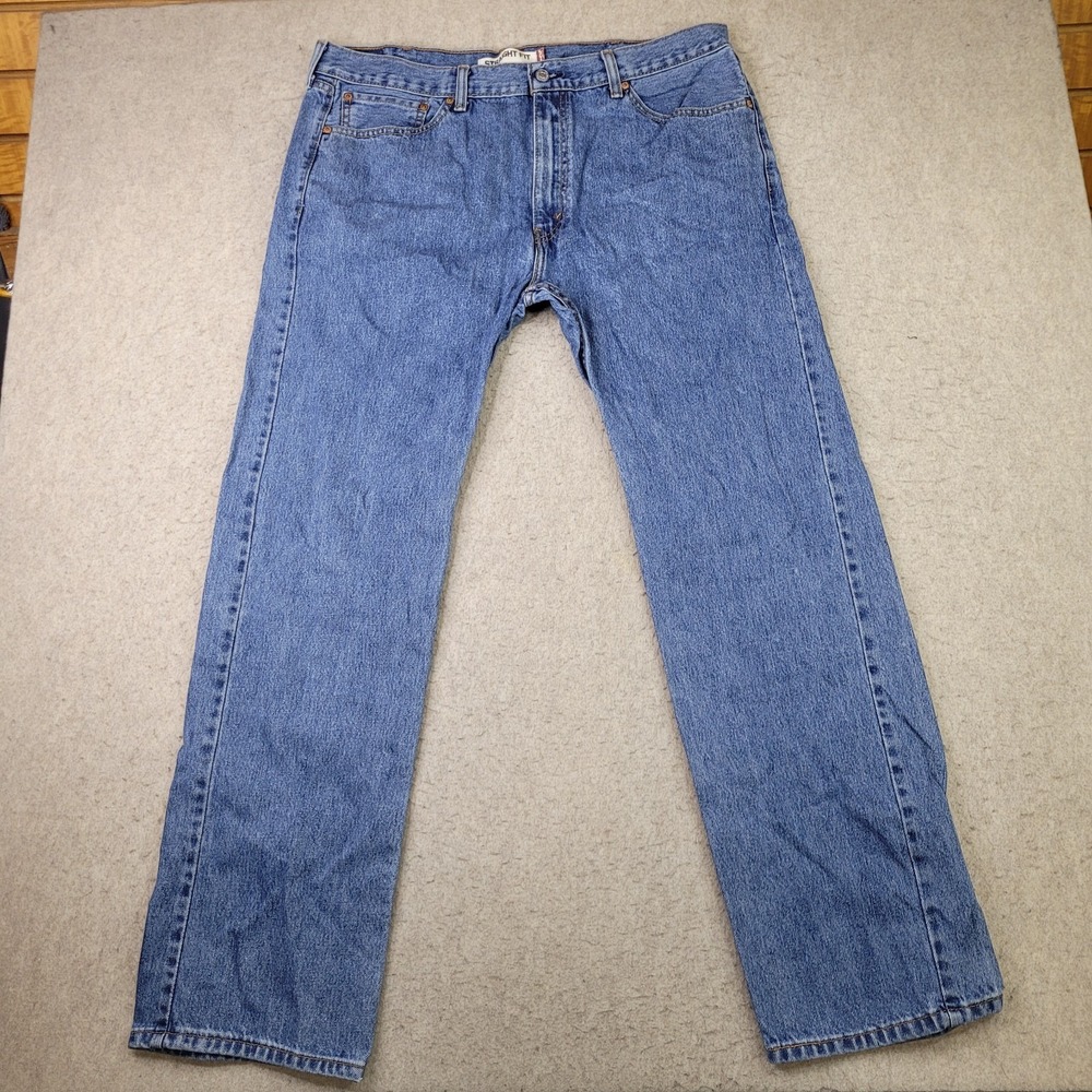 Levis 505 Jeans Mens 38x32 Blue Straight Red Tab Medium Wash Denim Y2K VTG